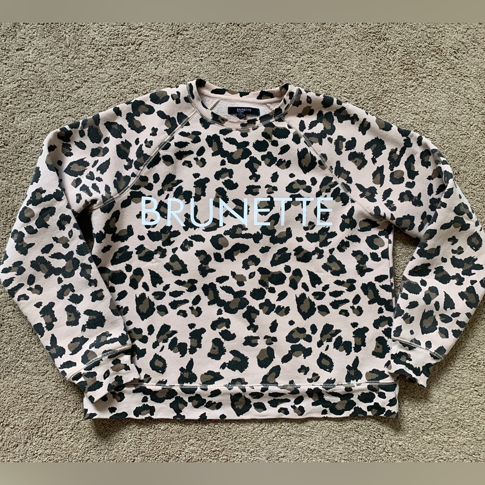 Brunette the label leopard print crewneck sweatshirt XS/S